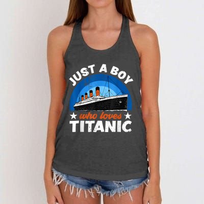 For Boy S Who Just Love The Rms Titanic Women's Knotted Racerback Tank