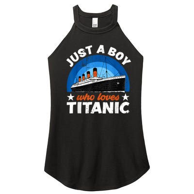 For Boy S Who Just Love The Rms Titanic Women's Perfect Tri Rocker Tank