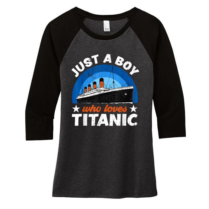 For Boy S Who Just Love The Rms Titanic Women's Tri-Blend 3/4-Sleeve Raglan Shirt