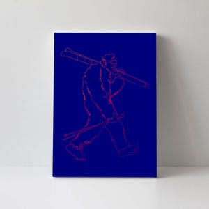 Funny Bigfoot Skiing Silhouette For Winter Ski Season Gift Canvas