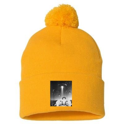 Funny Blobfish Selfie Ufos Ailen Retro Women Graphic Pom Pom 12in Knit Beanie