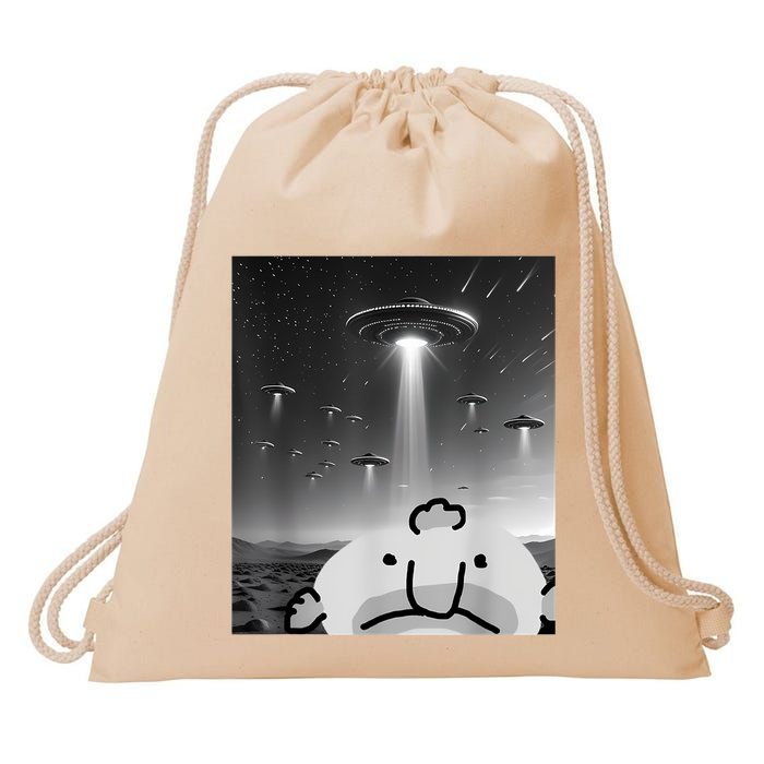 Funny Blobfish Selfie Ufos Ailen Retro Women Graphic Drawstring Bag