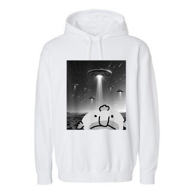 Funny Blobfish Selfie Ufos Ailen Retro Women Graphic Garment-Dyed Fleece Hoodie