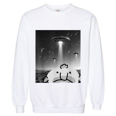 Funny Blobfish Selfie Ufos Ailen Retro Women Graphic Garment-Dyed Sweatshirt