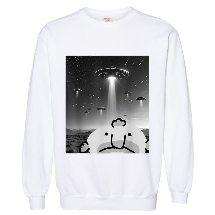 Funny Blobfish Selfie Ufos Ailen Retro Women Graphic Garment-Dyed Sweatshirt