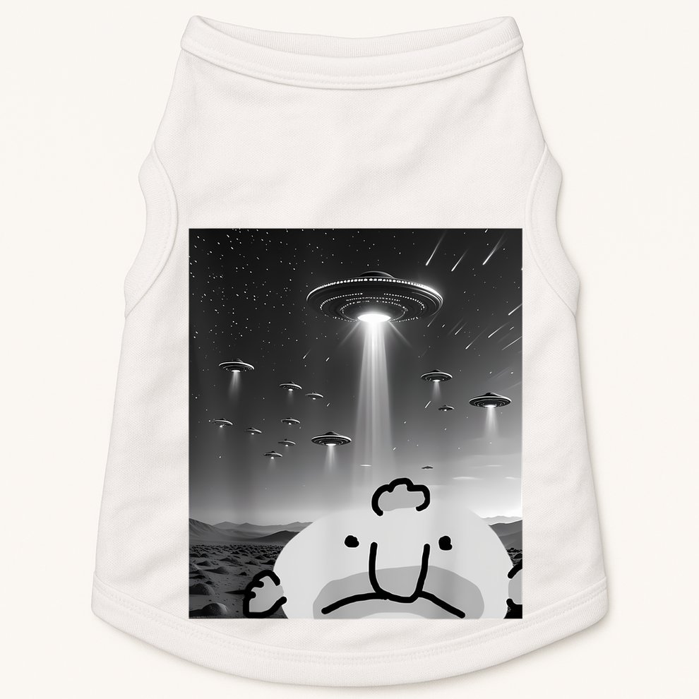 Funny Blobfish Selfie Ufos Ailen Retro Women Graphic Doggie Tank