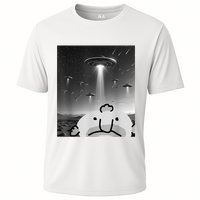 Funny Blobfish Selfie Ufos Ailen Retro Women Graphic Cooling Performance Crew T-Shirt