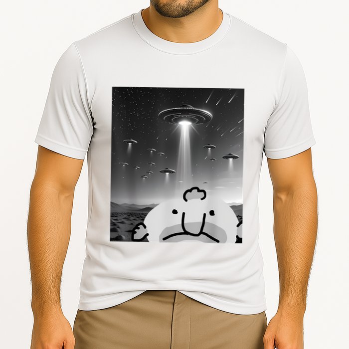 Funny Blobfish Selfie Ufos Ailen Retro Women Graphic Cooling Performance Crew T-Shirt