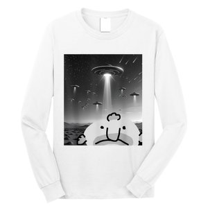 Funny Blobfish Selfie Ufos Ailen Retro Women Graphic Long Sleeve Shirt