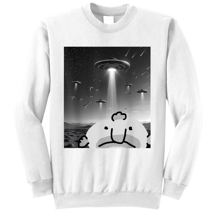 Funny Blobfish Selfie Ufos Ailen Retro Women Graphic Sweatshirt