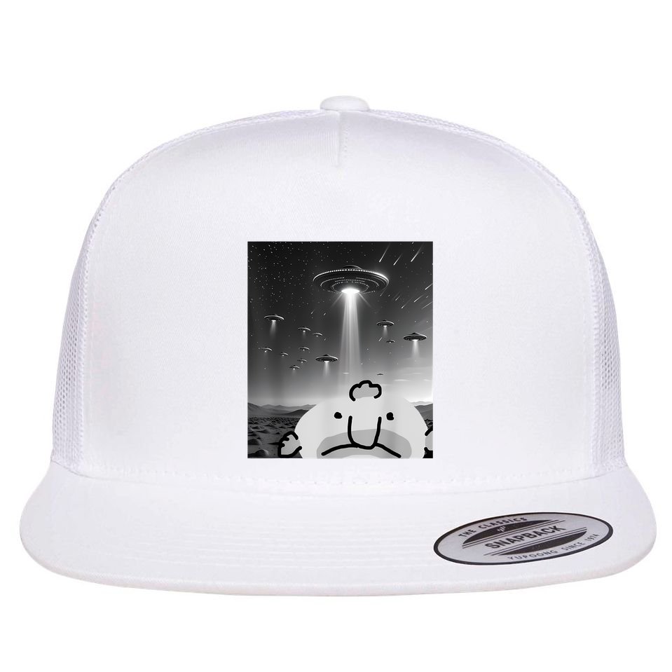 Funny Blobfish Selfie Ufos Ailen Retro Women Graphic Flat Bill Trucker Hat