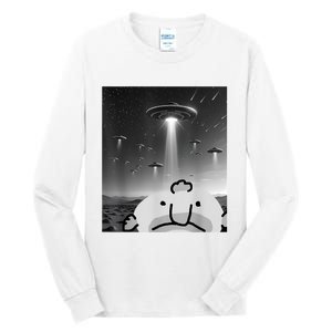 Funny Blobfish Selfie Ufos Ailen Retro Women Graphic Tall Long Sleeve T-Shirt