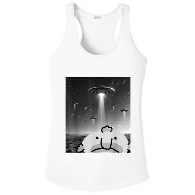 Funny Blobfish Selfie Ufos Ailen Retro Women Graphic Ladies PosiCharge Competitor Racerback Tank