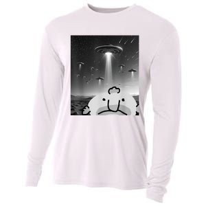 Funny Blobfish Selfie Ufos Ailen Retro Women Graphic Cooling Performance Long Sleeve Crew