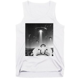 Funny Blobfish Selfie Ufos Ailen Retro Women Graphic Tank Top