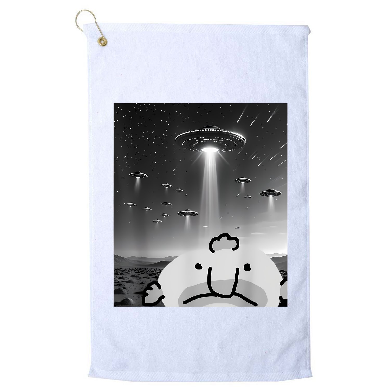 Funny Blobfish Selfie Ufos Ailen Retro Women Graphic Golf Towel