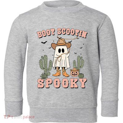 Funny Boot Scootin Spooky Cowboy Ghost Halloween Toddler Sweatshirt