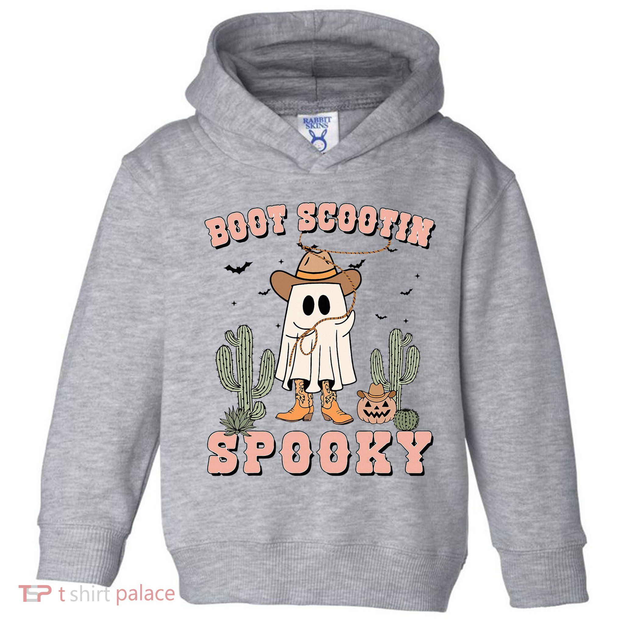 Funny Boot Scootin Spooky Cowboy Ghost Halloween Toddler Hoodie