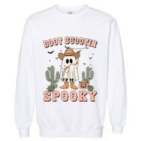 Funny Boot Scootin Spooky Cowboy Ghost Halloween Garment-Dyed Sweatshirt