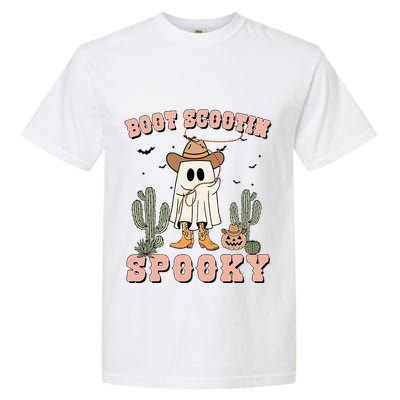 Funny Boot Scootin Spooky Cowboy Ghost Halloween Garment-Dyed Heavyweight T-Shirt