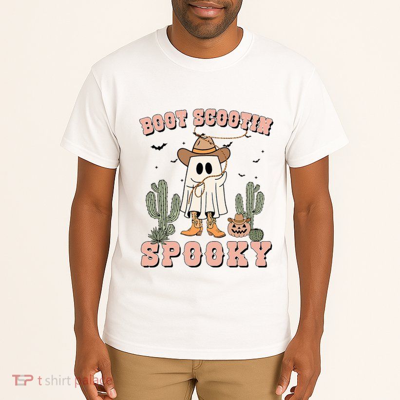 Funny Boot Scootin Spooky Cowboy Ghost Halloween Tall T-Shirt