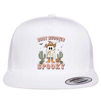 Funny Boot Scootin Spooky Cowboy Ghost Halloween Flat Bill Trucker Hat