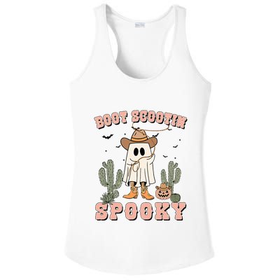 Funny Boot Scootin Spooky Cowboy Ghost Halloween Ladies PosiCharge Competitor Racerback Tank