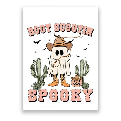 Funny Boot Scootin Spooky Cowboy Ghost Halloween Poster