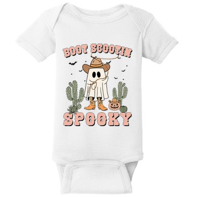 Funny Boot Scootin Spooky Cowboy Ghost Halloween Baby Bodysuit