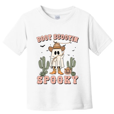 Funny Boot Scootin Spooky Cowboy Ghost Halloween Toddler T-Shirt