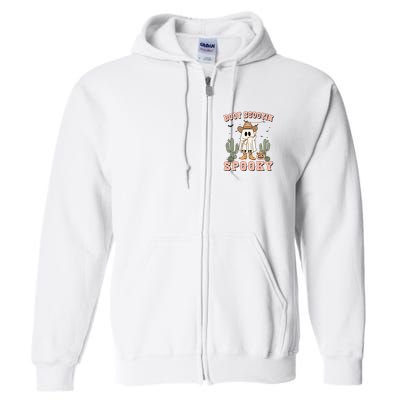 Funny Boot Scootin Spooky Cowboy Ghost Halloween Full Zip Hoodie