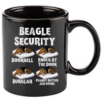 Funny Beagle Security Dog Lover animal 11oz C Handle Ceramic Mug
