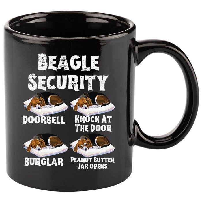 Funny Beagle Security Dog Lover animal 11oz C Handle Ceramic Mug