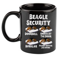 Funny Beagle Security Dog Lover animal 11oz C Handle Ceramic Mug