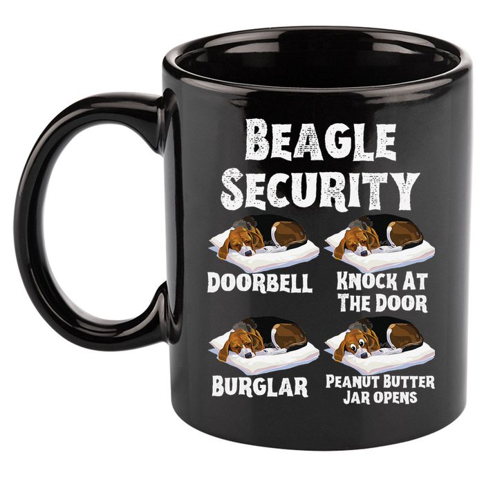 Funny Beagle Security Dog Lover animal 11oz C Handle Ceramic Mug