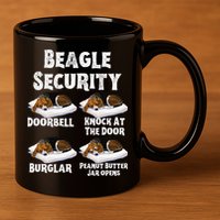 Funny Beagle Security Dog Lover animal 11oz C Handle Ceramic Mug