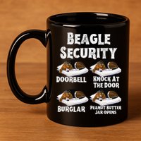 Funny Beagle Security Dog Lover animal 11oz C Handle Ceramic Mug