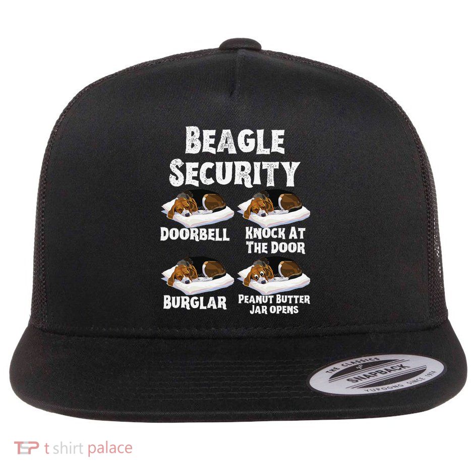 Funny Beagle Security Dog Lover animal Flatbill Hat