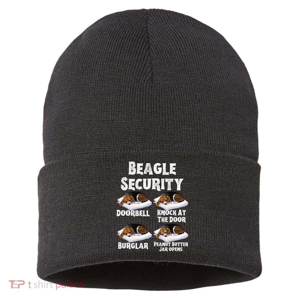 Funny Beagle Security Dog Lover animal Sustainable Knit Beanie