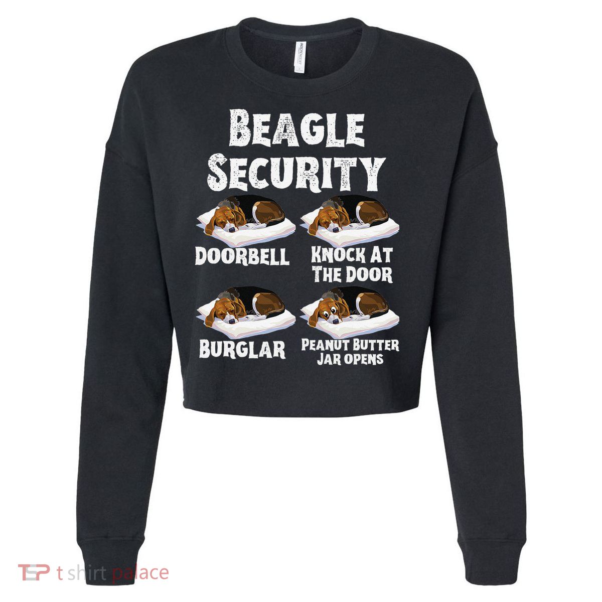 Funny Beagle Security Dog Lover animal Cropped Pullover Crew