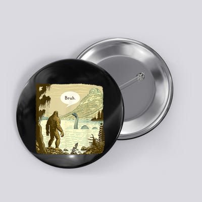 Funny Bigfoot Sasquatch Loch Ness Monster Introvert Bruh Button