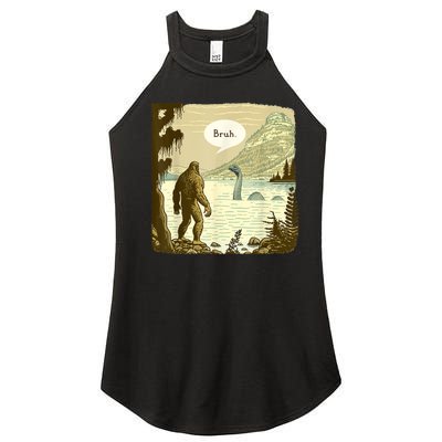 Funny Bigfoot Sasquatch Loch Ness Monster Introvert Bruh Women’s Perfect Tri Rocker Tank