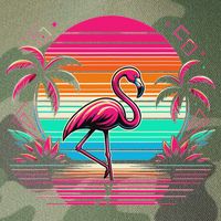 Flamingo Beach Summer Vibes Palm Tree Tropical Summer Legacy Tie Dye Trucker Hat