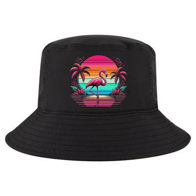 Flamingo Beach Summer Vibes Palm Tree Tropical Summer Cool Comfort Performance Bucket Hat