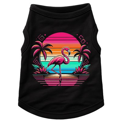 Flamingo Beach Summer Vibes Palm Tree Tropical Summer Doggie Tank