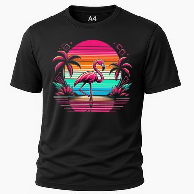 Flamingo Beach Summer Vibes Palm Tree Tropical Summer Performance Shirt