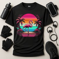 Flamingo Beach Summer Vibes Palm Tree Tropical Summer Performance Shirt