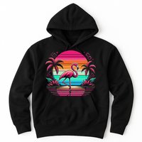 Flamingo Beach Summer Vibes Palm Tree Tropical Summer Hoodie