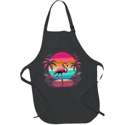 Flamingo Beach Summer Vibes Palm Tree Tropical Summer Apron