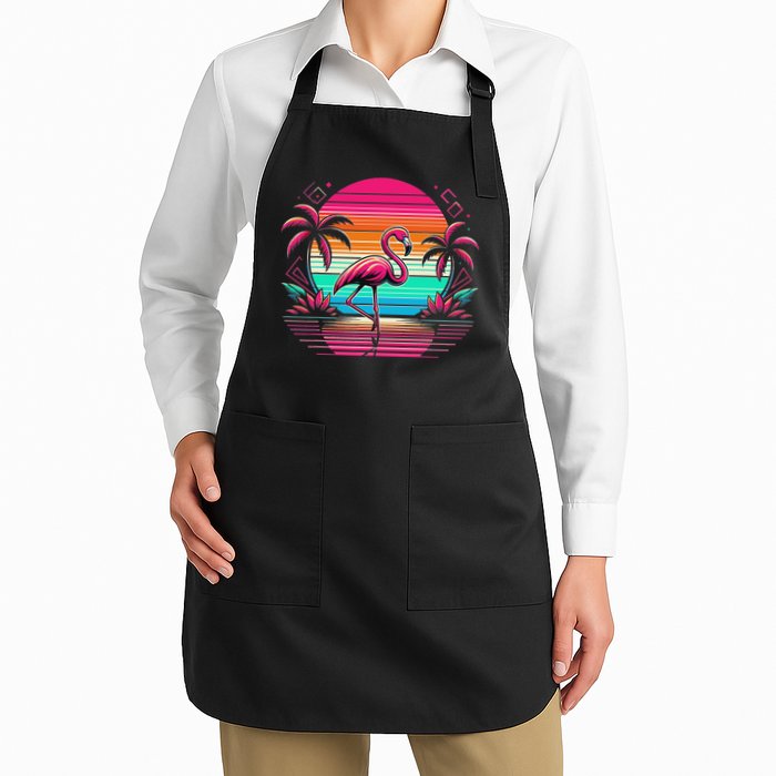 Flamingo Beach Summer Vibes Palm Tree Tropical Summer Apron